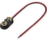 TRU COMPONENTS TC-13220564 Connecteur clip pression 1x 6LR61 (9 V) raccordement par empreinte pile 9V (L x l) 24 mm x 13 mm