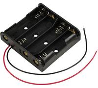 TRU COMPONENTS TC-13220632 Support de pile 4x LR6 (AA) raccordement par fils (L x l x H) 61.5 x 57 x 14.6 mm