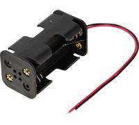 TRU COMPONENTS TC-13220636 Support de pile 4x LR6 (AA) raccordement par fils (L x l x H) 57 x 31 x 29.5 mm