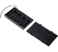 TRU COMPONENTS TC-13220648 Support de pile 8x LR6 (AA) raccordement par fils (L x l x H) 127 x 71 x 19 mm