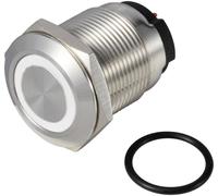 TRU COMPONENTS ONPOW6319F-10E/Q/W/12V/S Bouton-poussoir 36 V DC/AC 2 A 1 x Off/(On) IP65 à rappel bl