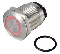 TRU Components TC-13224212 ONPOW6319F-10ZE/Q/R/12V/S Bouton-Poussoir 36 V DC/AC 2 A 1 x Off/(on) à accrochage Rouge IP6