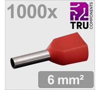 TRU COMPONENTS TC-13377232 Embout double d'extrémité de câble 1 mm² partiellement isolé rouge 1000 pc(s)