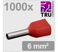 TRU COMPONENTS TC-13377232 Embout double dextrémité de câble 1 mm² partiellement isolé rouge 1000 pc(s)