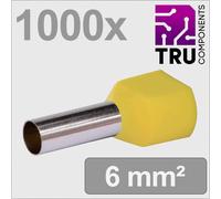 TRU COMPONENTS TC-13377248 Embout double d'extrémité de câble 6 mm² partiellement isolé jaune 1000 pc(s)