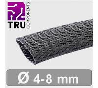 TRU COMPONENTS TC-13377544 T24CA102 Gaine tressée noir polyester 4 à 8.5 mm Marchandise vendue au mètre