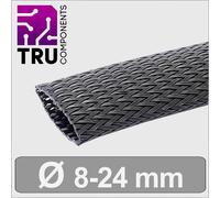TRU COMPONENTS TC-13377556 T24CA105 Gaine tressée noir polyester 8 à 24 mm Marchandise vendue au mètre
