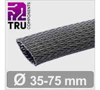 TRU COMPONENTS TC-13377580 T24CA111 Gaine tressée noir polyester 35 à 75.5 mm Marchandise vendue au mètre