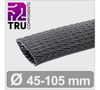 TRU COMPONENTS TC-13377588 T24CA113 Gaine tressée noir polyester 45 à 105 mm Marchandise vendue au mètre