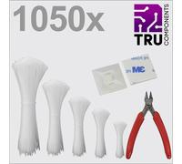 TRU COMPONENTS TC-13377616 T24CA115 Serre-câble blanc stabilisé aux UV 1050 pc(s)