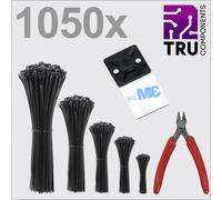 TRU COMPONENTS TC-13377620 T24CA116 Serre-câble noir stabilisé aux UV 1050 pc(s)