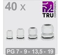 TRU COMPONENTS TC-13448356 Presse-étoupe Polyamide gris 40 pc(s)