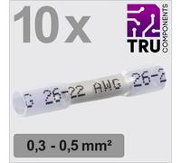 TRU COMPONENTS TC-13448488 Prolongateur avec gaine thermorétractable 0.3 mm² 0.5 mm² entièrement isolé blanc 10 pc(s)