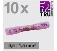 TRU COMPONENTS TC-13448492 Prolongateur avec gaine thermorétractable 0.5 mm² 1.5 mm² entièrement isolé rouge 10 pc(s)
