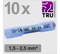 TRU COMPONENTS TC-13448496 Prolongateur avec gaine thermorétractable 1.5 mm² 2.5 mm² entièrement isolé bleu 10 pc(s)