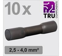 TRU COMPONENTS TC-13448500 Prolongateur avec gaine thermorétractable 2.5 mm² 4 mm² entièrement isolé noir 10 pc(s)