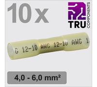 TRU COMPONENTS TC-13448504 Prolongateur avec gaine thermorétractable 4 mm² 6 mm² entièrement isolé jaune 10 pc(s)