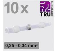 TRU COMPONENTS TC-13448508 Prolongateur avec gaine thermorétractable 0.25 mm² 0.34 mm² entièrement isolé blanc 10 pc(s)
