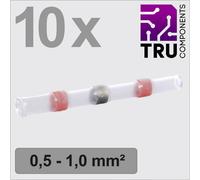 TRU COMPONENTS TC-13448512 Prolongateur avec gaine thermorétractable 0.5 mm² 1.0 mm² entièrement isolé rouge 10 pc(s)
