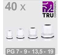 TRU COMPONENTS TC-13448628 Presse-étoupe Polyamide blanc 40 pc(s)