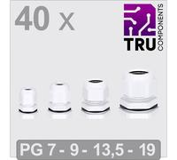 TRU COMPONENTS TC-13448628 Presse-étoupe Polyamide blanc 40 pc(s)