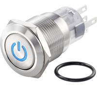 TRU COMPONENTS TC-7494500 TC-LAS1-AGQ-11ZDT/B/12V/S Interrupteur antivandalisme 250 V/AC 3 A 1 x Off/On à accrochage bleu IP65 1 pc(s)