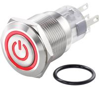 TRU COMPONENTS TC-7494524 TC-LAS1-AGQ-11ZET/R/12V/S Interrupteur antivandalisme 250 V/AC 3 A 1 x Off/On à accrochage rouge IP65 1 pc(s)