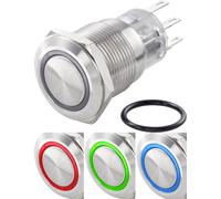 TRU COMPONENTS TC-7494632 TC-LAS1-AGQ-11ZE/42RGB/ Interrupteur antivandalisme 250 V/AC 3 A 1 x Off/On à accrochage rouge, vert