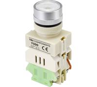 TRU COMPONENTS TC-9219096 Y090 Bouton-poussoir 250 V/AC 5 A 1 x On/(On) à accrochage blanc (Ø) 30 mm 1 pc(s)
