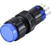 TRU COMPONENTS TC-9428068 LAS2Y-11/B/12V Bouton-poussoir 250 V 3 A 1 x Off/(On) à rappel bleu IP40 1 pc(s)