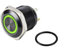 TRU COMPONENTS TC-9428168 GQ16F-10E/J/G/12V/A Bouton-poussoir 48 V/DC 2 A 1 x Off/(On) à rappel vert IP65 1 pc(s)