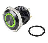 TRU COMPONENTS TC-9428168 GQ16F-10E/J/G/12V/A Bouton-poussoir 48 V/DC 2 A 1 x Off/(On) à rappel vert IP65 1 pc(s)