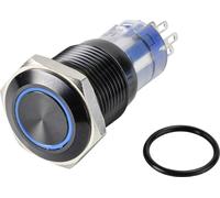 TRU COMPONENTS TC-9428212 LAS2GQH-22ZE/B/12V/A/P Bouton-poussoir 250 V 3 A 2 x Off/(On) à accrochage bleu IP65 1 pc(s)