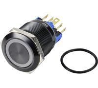 TRU COMPONENTS TC-9428220 GQ22-11ZE/B/12V/A Bouton-poussoir 250 V/AC 3 A 1 x Off/On à accrochage ble