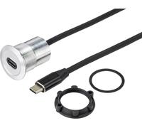 TRU COMPONENTS TC-9534344 Embase femelle USB embase femelle USB-C® femelle Épaisseur du panneau : 1-10 mm Contenu: 1 pc(s)