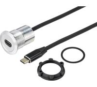 TRU COMPONENTS TC-9534344 Embase femelle USB embase femelle USB-C® femelle Épaisseur du panneau : 1-10 mm Contenu: 1 pc(s)