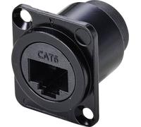 TRU COMPONENTS TC-9554644 Embase femelle RJ45 à montage sur panneau D, forme 6 femelle, droit Nombre de pôles 8P8C noir