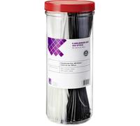 TRU COMPONENTS TC-BT-300-3.6-NUVB Serre-câble 300 mm 3.6 mm naturel, noir stable aux intempéries et aux UV 400 pc(s)