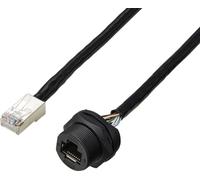 TRU COMPONENTS TC-E13T-FR5-PWF/MR6-NCA-0.5PV-JD Prise RJ45 pour montage arrière avec fil IP67 (filetage), câble CAT5E, 0,5