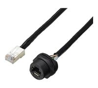 TRU COMPONENTS TC-E13T-FR5-PWF/MR6-NCA-0.5PV-JD Prise RJ45 pour montage arrière avec fil IP67 (filetage), câble CAT5E, 0,5