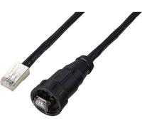 TRU COMPONENTS TC-E13T-MR5-MCA/NCA-0.5PV-S Câble RJ45 droit, IP67 (filetage), CAT5E, 0,5 m TC-13543628 Nombre de pôles 8 noir 1 pc(s)