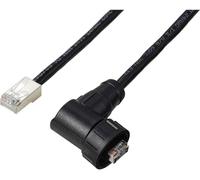 TRU COMPONENTS TC-E13T-MR5-MCD/NCA-0.5PV-S Câble RJ45 mâle à angle droit IP67 (filetage) CAT5E 0,5 m TC-13543636 Nombre de pôles 8 noir 1 pc(s)