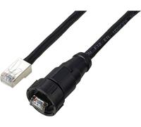 TRU COMPONENTS TC-E13T-MR6-MCA/NCA-0.5PV-S Câble RJ45 droit, IP67 (filetage), CAT6A, 0,5 m TC-13543632 Nombre de pôles 8 noir 1 pc(s)