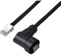 TRU COMPONENTS TC-E13T-MR6-MCD/NCA-0.5PV-S Câble mâle à angle droit RJ45 IP67 (filetage) CAT6A, 0,5 m TC-13543640 Nombre de pôles 8 noir 1 pc(s)