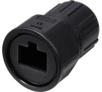 TRU COMPONENTS TC-E13T-MRJ-PRA06 Fiche mâle droite RJ45 en plastique IP67 (avec filetage) TC-13543624 noir
