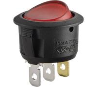 TRU COMPONENTS TC-R13-208B-02 Interrupteur à bascule 12 V/DC 20 A 1 x Off/On Couleur d'éclairage (ampoule LED): rouge à