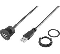 TRU COMPONENTS USB-20-BK Cordon USB 2.0 type A femelle vers USB 2.0 type A mâle Contenu: 1 pc(s)