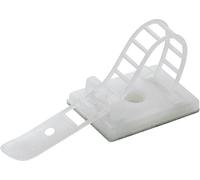 TRU COMPONENTS WCT-64 Embase de fixation autocollant, vissable 1571912 Plage de Ø du faisceau 17 mm (max) avec attache naturel 25 pc(s)