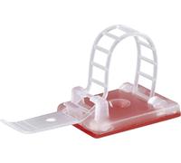 TRU COMPONENTS WCT-64TT Embase de fixation autocollant, vissable 1386625 Plage de Ø du faisceau 16 mm (max) avec attache