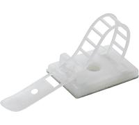 TRU COMPONENTS WCT-85 Embase de fixation autocollant, vissable 541211 Plage de Ø du faisceau 22 mm (max) avec attache naturel 25 pc(s)